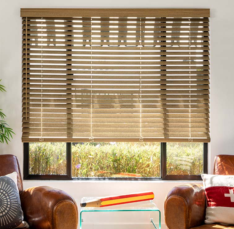 Wood Blinds in a sitting room