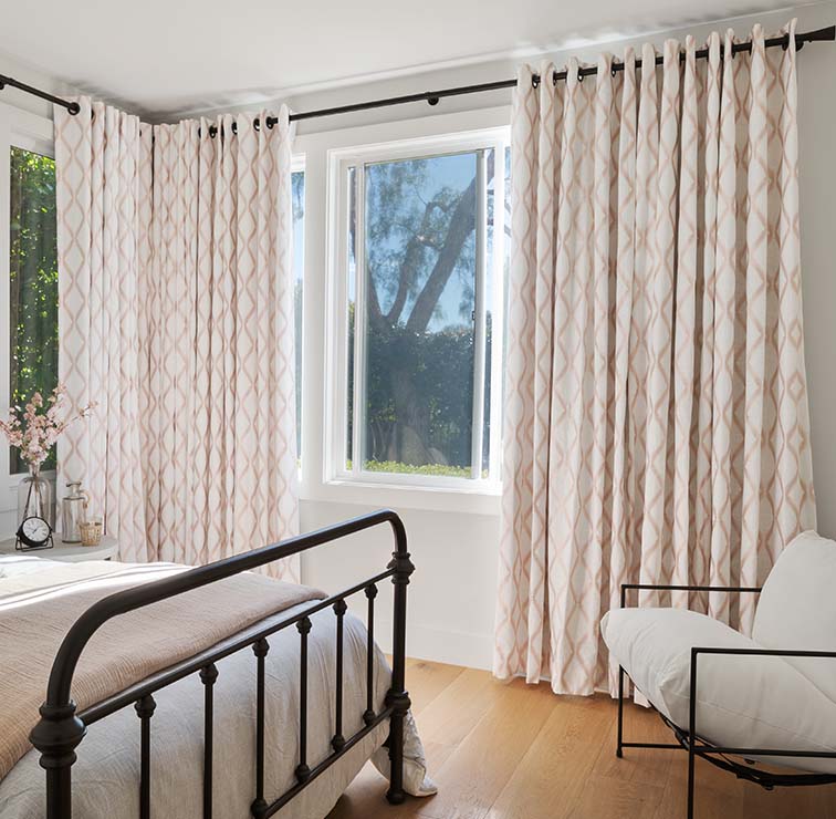 Grommeted Drapes in a Bedroom