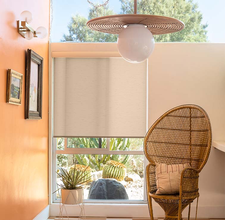 Roller Shades in a Reading Nook