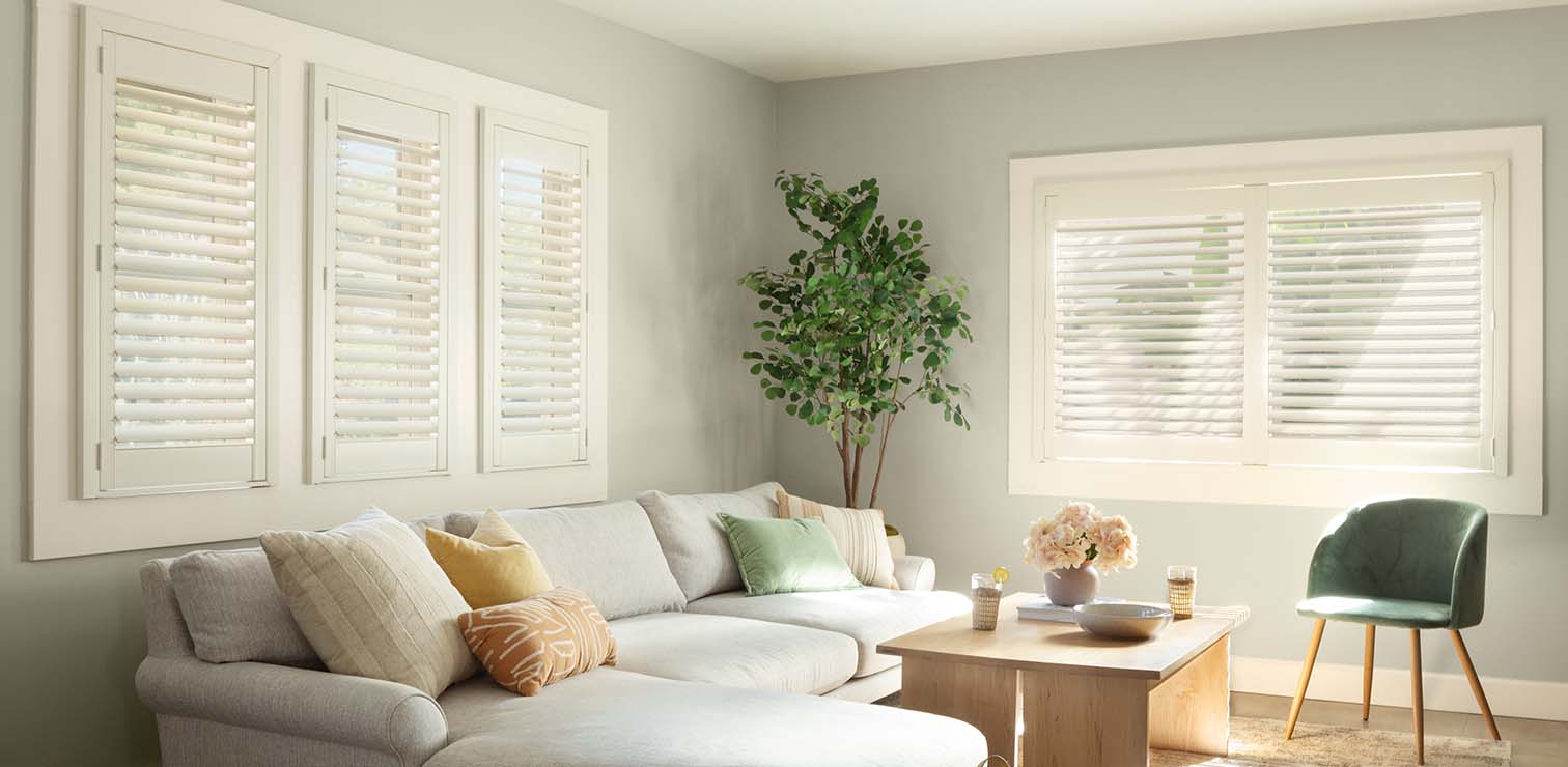 Shutters in a bright living room