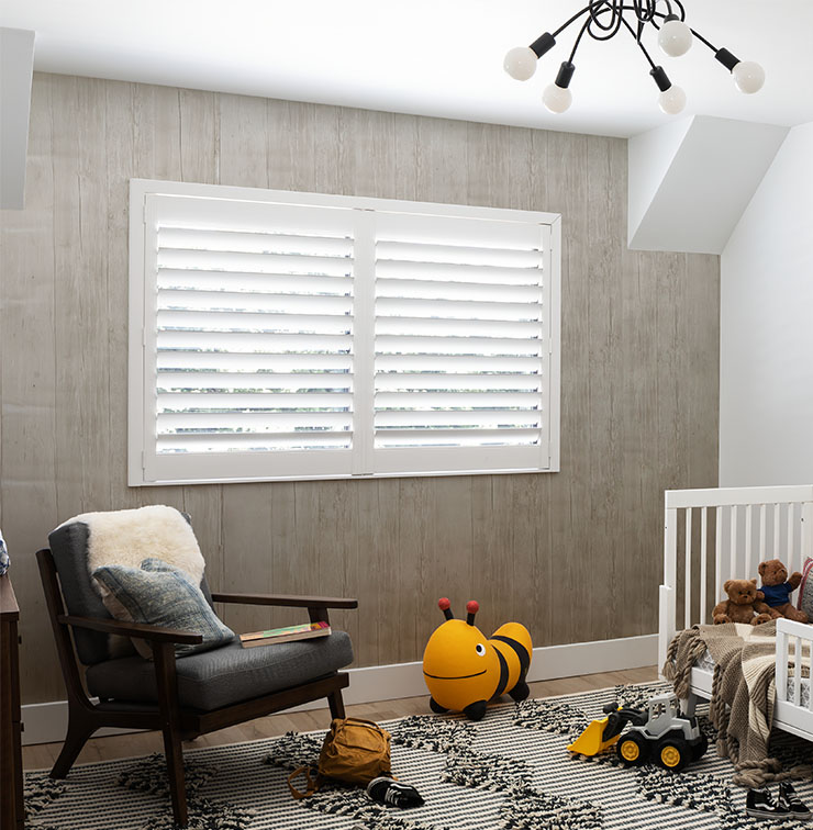 Upton Wood Shutters in a Nursury